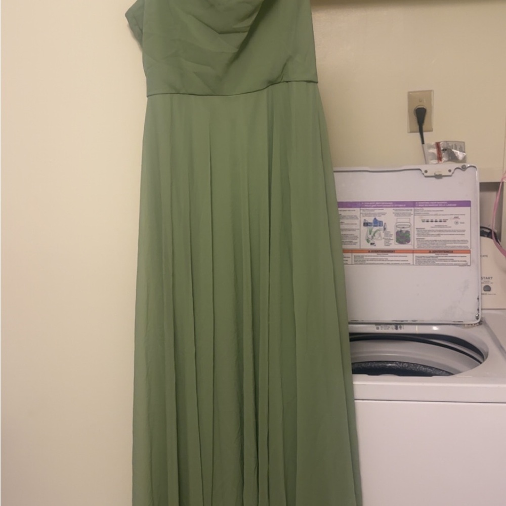 Olive Green Strapless Flowing Women’s Dress